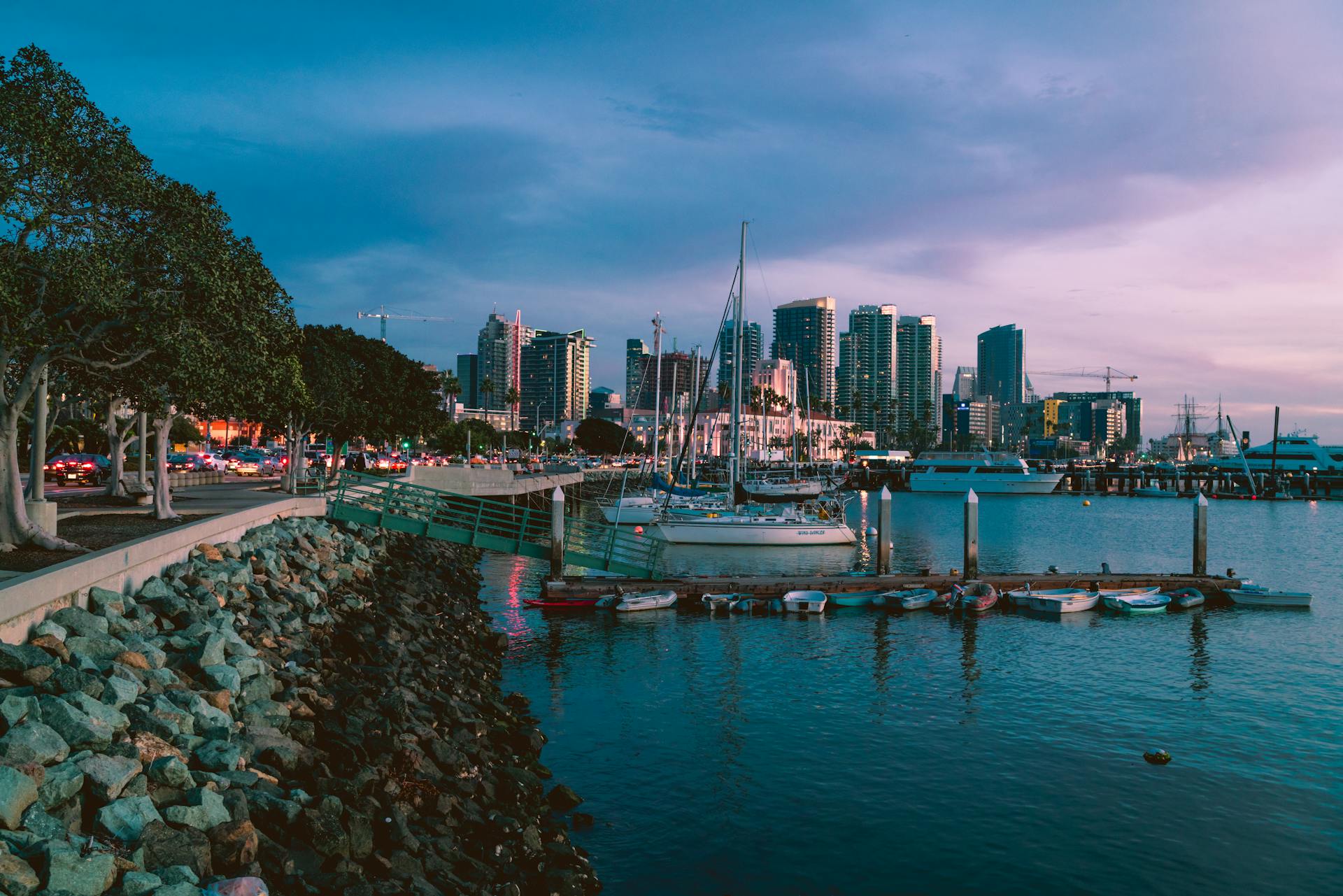San Diego skyline at dusk